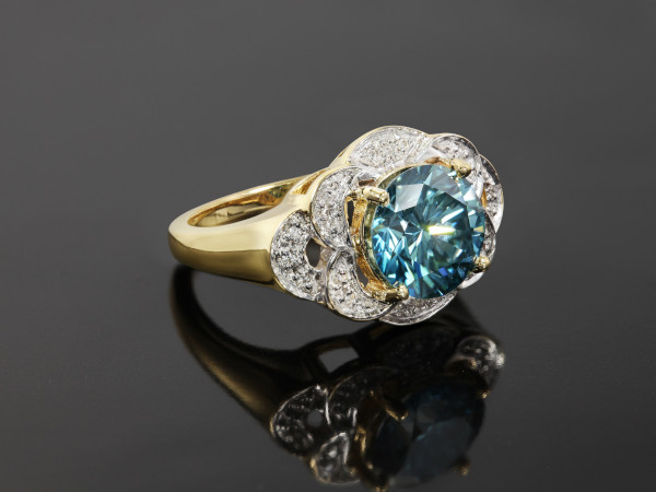 VS2 Blauer Diamant Goldring
