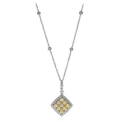 Gelber SI2 Diamant-Goldhalskette (CIRARI)