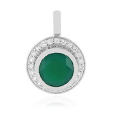 Grüner Onyx-Silberanhänger