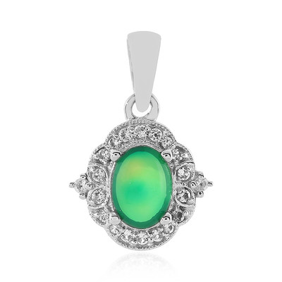 Äthiopischer Grüner Opal-Silberanhänger