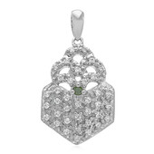 Waldgrüner Diamant-Silberanhänger