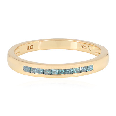 Blauer I1 Diamant-Silberring