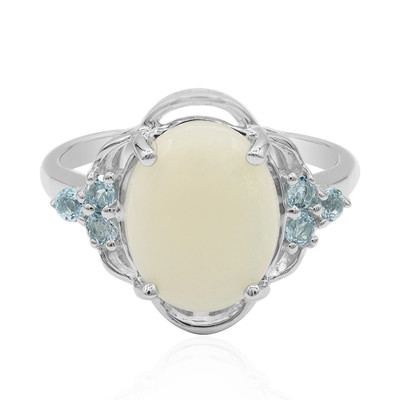 Weißer Opal-Silberring