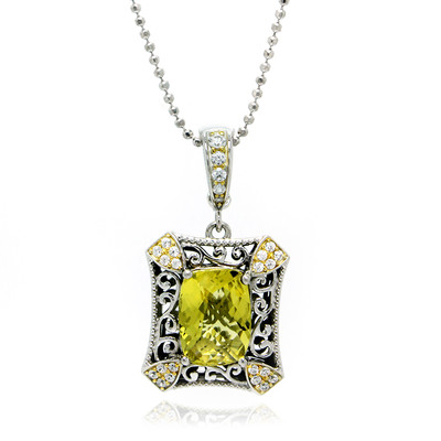 Ouro Verde-Quarz-Silberhalskette (Dallas Prince Designs)