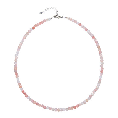 Pinkfarbener Anden-Opal-Silberhalskette
