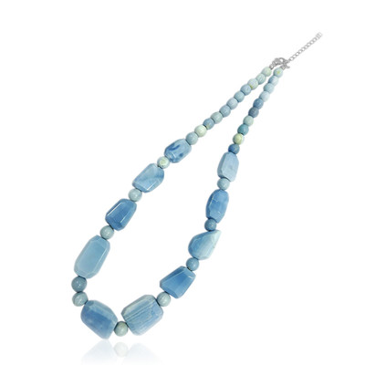 Blauer Opal-Silberhalskette