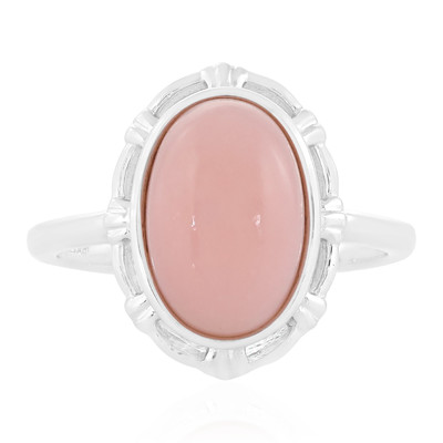 Pinkfarbener Opal-Silberring