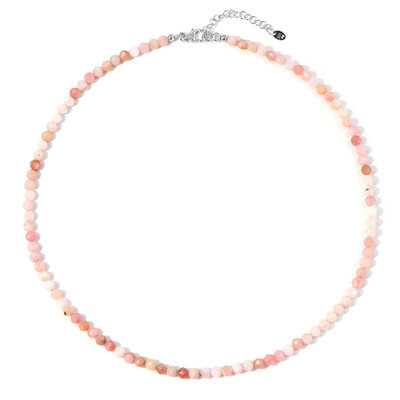Pinkfarbener Opal-Silberhalskette