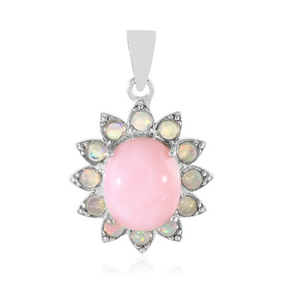 Pinkfarbener Opal-Silberanhänger
