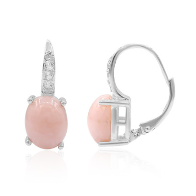 Pinkfarbener Opal-Silberohrringe
