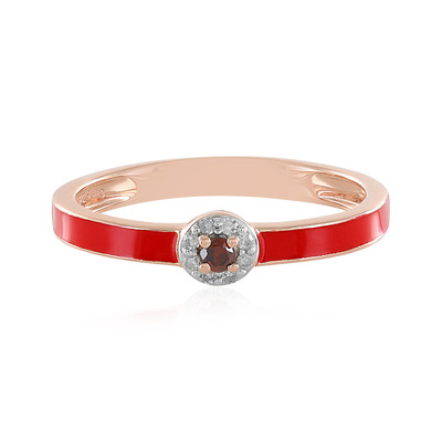 Roter I4 Diamant-Silberring