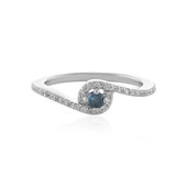 Blauer I3 Diamant-Silberring