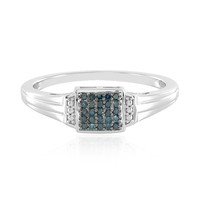 Blauer I1 Diamant-Herren-Silberring