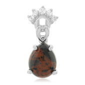 Mahagoni-Obsidian-Silberanhänger