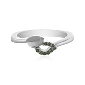 Grüner I2 Diamant-Silberring