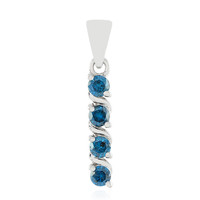 Blauer I3 Diamant-Silberanhänger