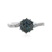 Blauer I2 Diamant-Silberring