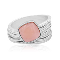 Pinkfarbener Opal-Silberring