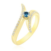 Blauer SI2 Diamant-Goldring (de Melo)