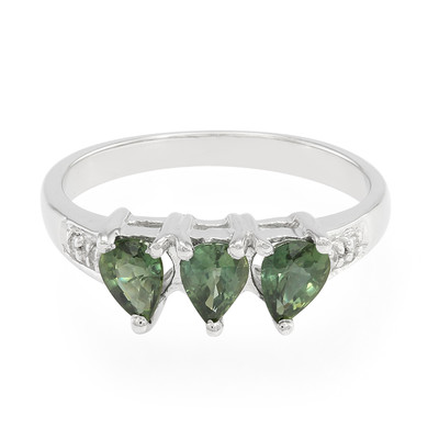 Grüner Saphir-Silberring