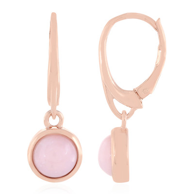 Pinkfarbener Opal-Silberohrringe