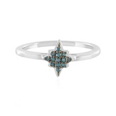 Blauer SI1 Diamant-Silberring