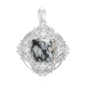 Schneeflocken-Obsidian-Silberanhänger