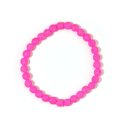 Pinkfarbene Lavaperle-Armband