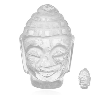Weißer Quarz-Buddhakopf
