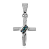 Blauer SI1 Diamant-Silberanhänger