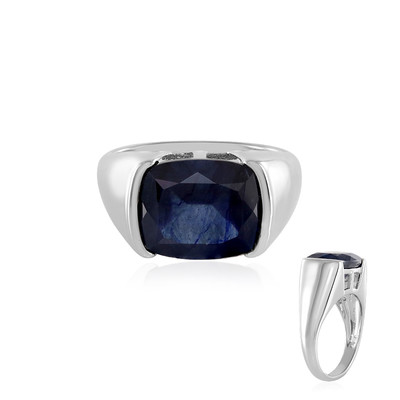 Blauer Saphir-Silberring