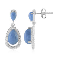 Blauer Opal-Silberohrringe