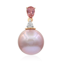 Pinkfarbene Ming-Perlen-Goldanhänger (TPC)