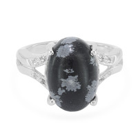 Schneeflocken-Obsidian-Silberring