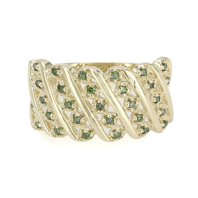 Smaragdgrüner Diamant-Goldring