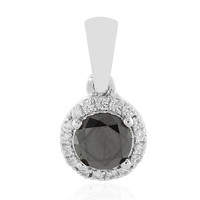 Schwarzer Diamant-Silberanhänger