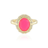 Äthiopischer Pinkfarbener Opal-Silberring