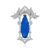 Blauer Chalzedon-Silberanhänger