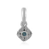 Blauer I2 Diamant-Silberanhänger