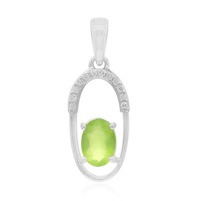 Brasilianischer Grüner Opal-Silberanhänger