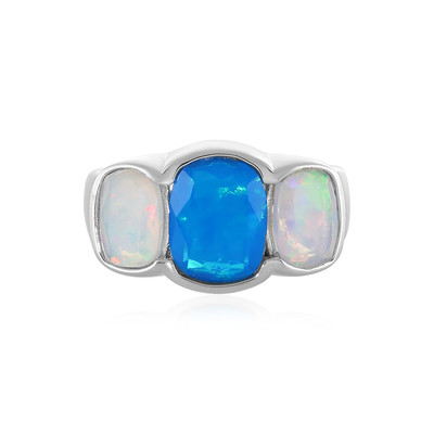 Äthiopischer Blauer Opal-Silberring