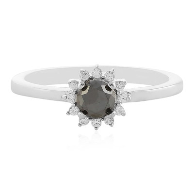 Schwarzer Diamant-Silberring