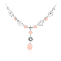 Pinkfarbener Opal-Silbercollier
