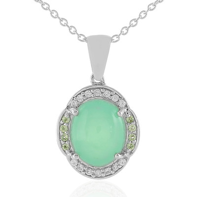 Grüner Opal-Silberhalskette
