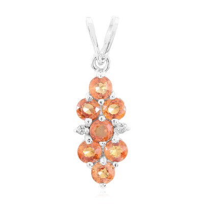 Oranger Saphir-Silberanhänger