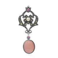 Pinkfarbener Opal-Silberanhänger (Annette classic)