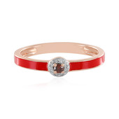 Roter I4 Diamant-Silberring