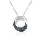 Blauer I3 Diamant-Silberhalskette