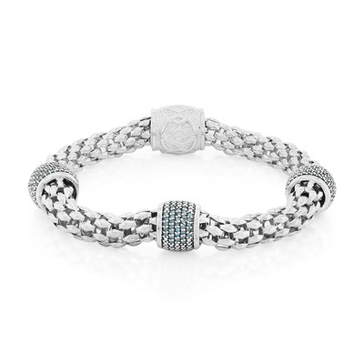 Blauer Diamant-Silberarmband