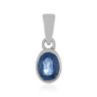 Blauer Saphir-Silberanhänger